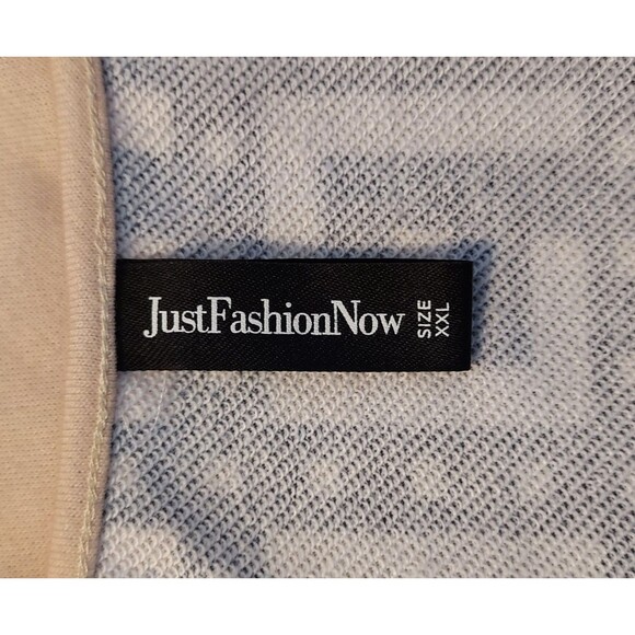 Just Fashion Now Shirt Top Long Sleeve V Neck Womens Size XXL Beige Black - Picture 7 of 12